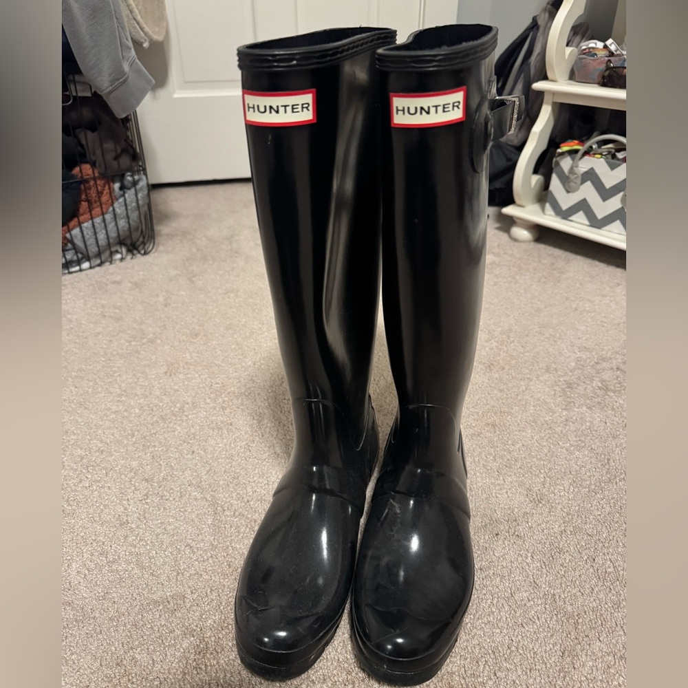 Hunter Classic Glossy Black Boots
